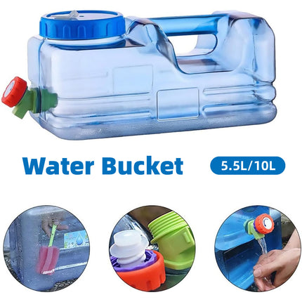 Outdoor Square Water Storage Bucket With Tap For Travel Camping Drinking Use