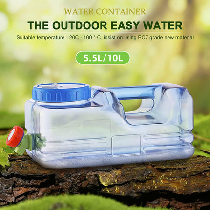 Outdoor Square Water Storage Bucket With Tap For Travel Camping Drinking Use