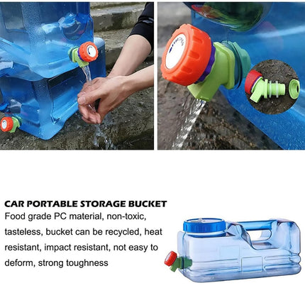 Outdoor Square Water Storage Bucket With Tap For Travel Camping Drinking Use