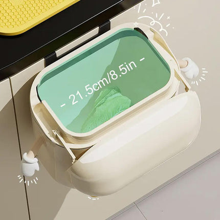 Wall Mounted Trash Can Kitchen Waterproof Waste Bin with Lid for Home Office