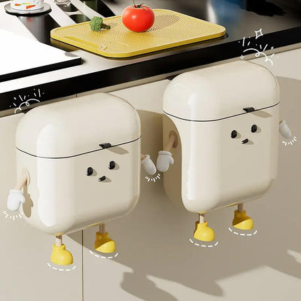 Wall Mounted Trash Can Kitchen Waterproof Waste Bin with Lid for Home Office
