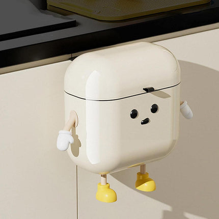 Wall Mounted Trash Can Kitchen Waterproof Waste Bin with Lid for Home Office