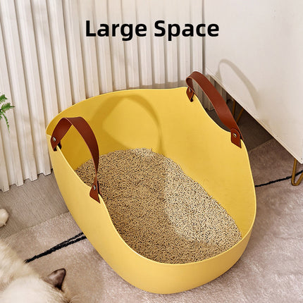 Portable Cat Litter Box Large Handbag Style Pet Toilet Travel Tray Enclosed Use