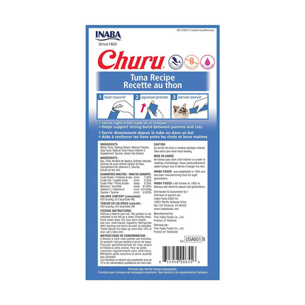 INABA Churu Tuna with Scallop Recipe Cat Treat 4 x 14g Tubes