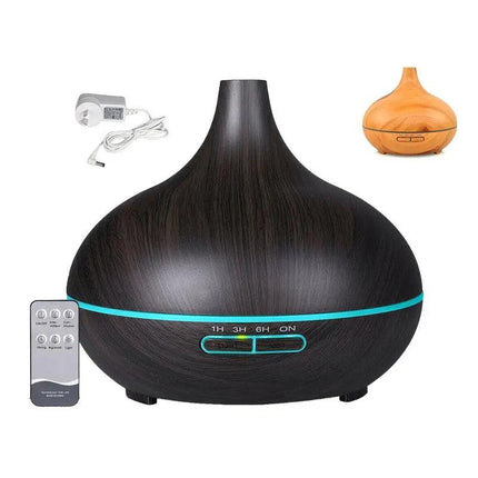7 LED Light Aromatherapy Diffuser Aroma Essential Oil Air Humidifier Wood Grain - Aimall