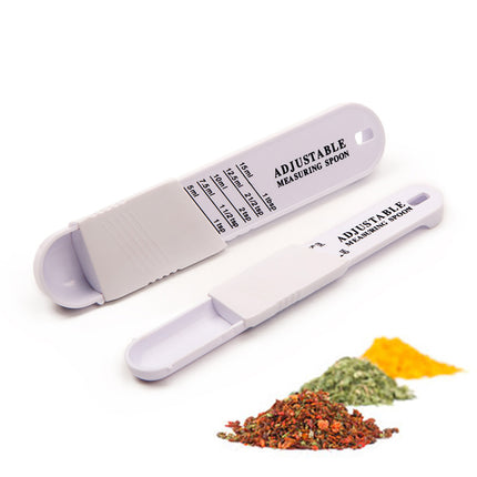 2PCS Adjustable ml Gram Plastic Measuring Spoon Scale Kitchen For Metering Spoon