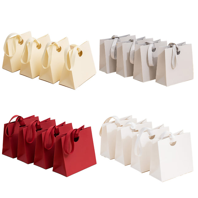 4PCS Paper Gift Bag with Ribbon Durable Gift Bags for Birthday Party Favors