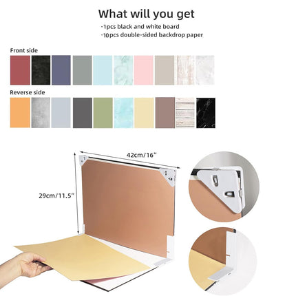 10PCS 20Patterns Thickened Photo Backdrop Board for Shoot Product Cate Use