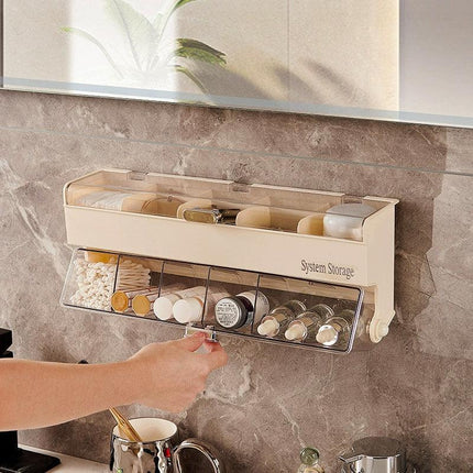 Wall Mounted Bathroom Shelf Cosmetics Storage Box Organiser Space Saving Rack