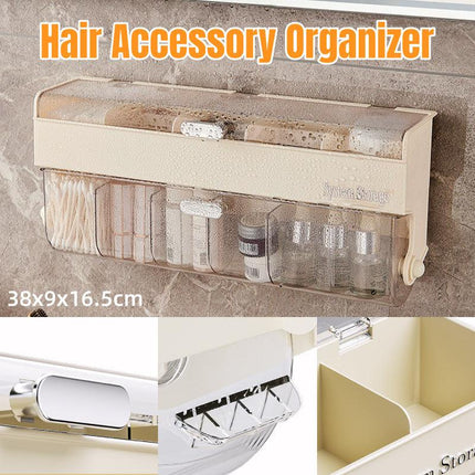 Wall Mounted Bathroom Shelf Cosmetics Storage Box Organiser Space Saving Rack
