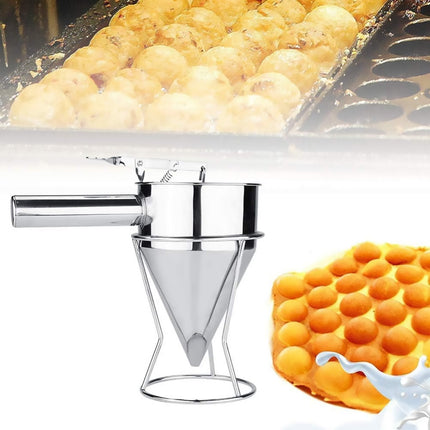 Stainless Steel Funnel Small Octopus Balls Tools With Rack Cupcakes Baking Dispe
