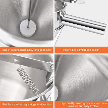 Stainless Steel Funnel Small Octopus Balls Tools With Rack Cupcakes Baking Dispe