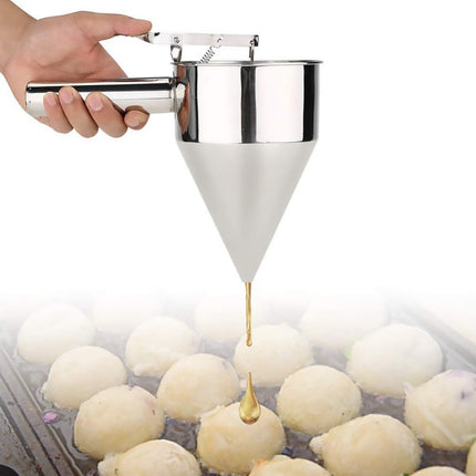 Stainless Steel Funnel Small Octopus Balls Tools With Rack Cupcakes Baking Dispe