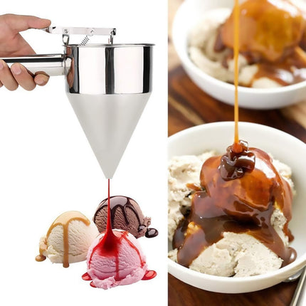 Stainless Steel Funnel Small Octopus Balls Tools With Rack Cupcakes Baking Dispe