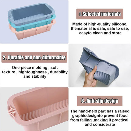 2pcs Large Capacity Ice Cube Tray Mold Rectangle Silicone Ice Grid Maker Kitchen