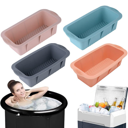 2pcs Large Capacity Ice Cube Tray Mold Rectangle Silicone Ice Grid Maker Kitchen