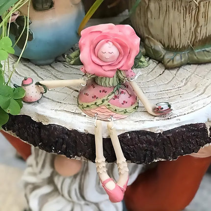 Enchanting Rose Fairy Statue Ornament Aesthetic Resin Craft for Home Garden Use