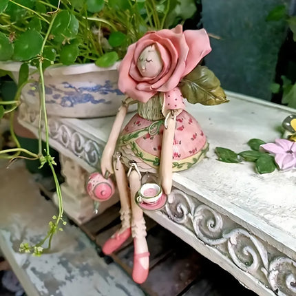 Enchanting Rose Fairy Statue Ornament Aesthetic Resin Craft for Home Garden Use