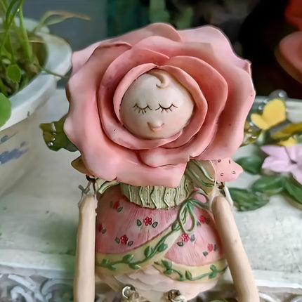 Enchanting Rose Fairy Statue Ornament Aesthetic Resin Craft for Home Garden Use
