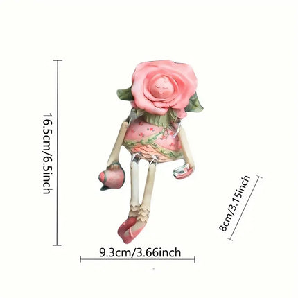 Enchanting Rose Fairy Statue Ornament Aesthetic Resin Craft for Home Garden Use