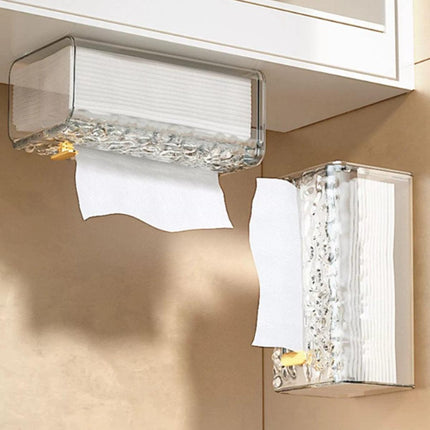 2pcs Wall Mounted Tissue Box Holder Suction Napkin Rack Paper Storage Organizer