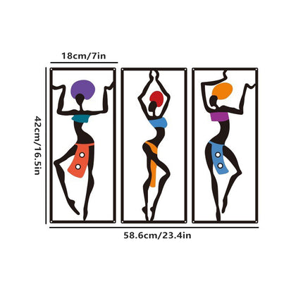 3PCS Iron Wall Decorative Paintingt Hanging Decor for Home Living Room Bedroom