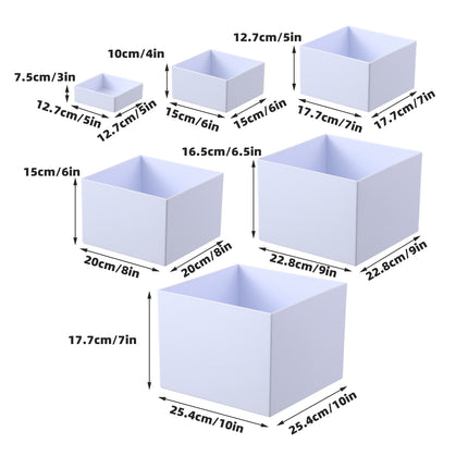 6PCS White Square Display Stand Set Stackable for Jewellery Perfume Cosmetics