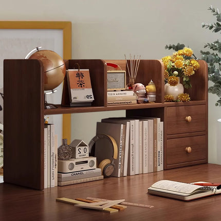 Engineered Wood Desktop Storage Rack Desk Bookshelf Organiser for Study or Office