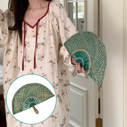 Creative Handwoven Fan for Home Decoration Summer Cooling Party Gift Portable