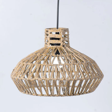 Natural Paper Rope Woven Lampshade 30x21cm Rattan Style Pendant Light Shade