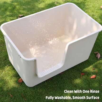Cat Litter Box Large Semi Milk Coffee Colour Toilet High Sided Odour Control