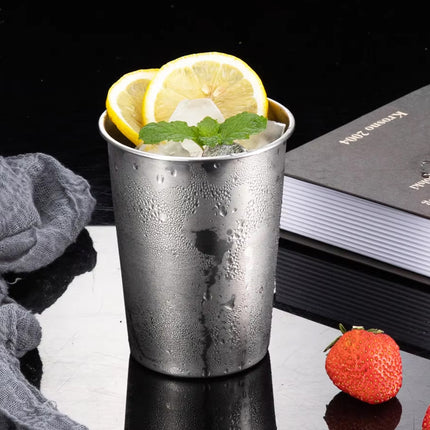 6PCS Stainless Steel Cups 350ml Bar Glass Food-Grade for Pub Party Wedding Use