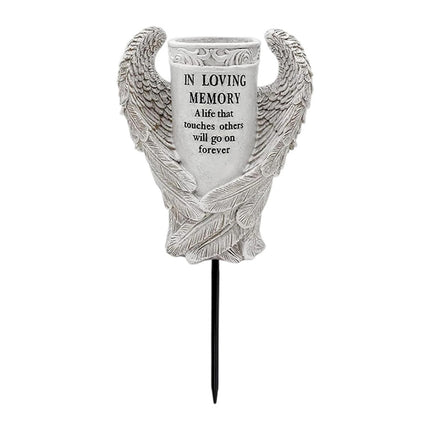 Cemetery Decoration Angel Wing Memorial Vase for Grave Memorial Garden Use