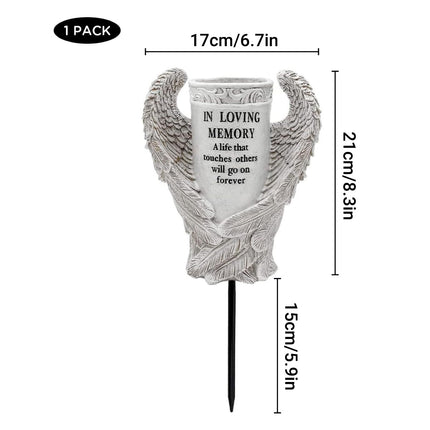 Cemetery Decoration Angel Wing Memorial Vase for Grave Memorial Garden Use