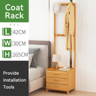 Coat Rack with Drawers Storage Cabinet for Bedroom Living Room Space Saving
