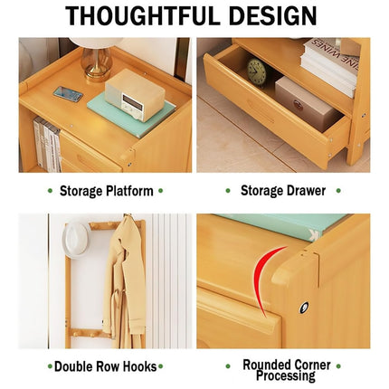 Coat Rack with Drawers Storage Cabinet for Bedroom Living Room Space Saving
