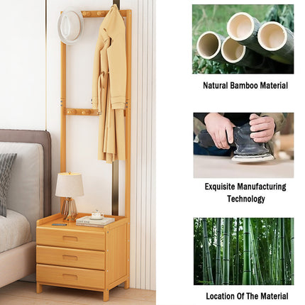 Coat Rack with Drawers Storage Cabinet for Bedroom Living Room Space Saving