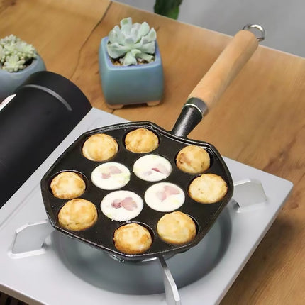 Takoyaki Pan 14 Holes Meatball Baking Tray Non Stick Mold For Household Stove