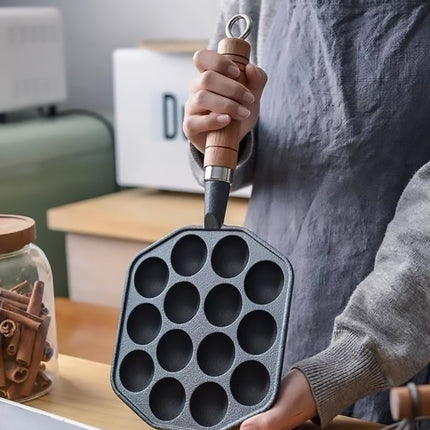 Takoyaki Pan 14 Holes Meatball Baking Tray Non Stick Mold For Household Stove