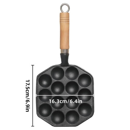 Takoyaki Pan 14 Holes Meatball Baking Tray Non Stick Mold For Household Stove