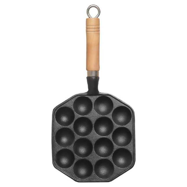 Takoyaki Pan 14 Holes Meatball Baking Tray Non Stick Mold For Household Stove