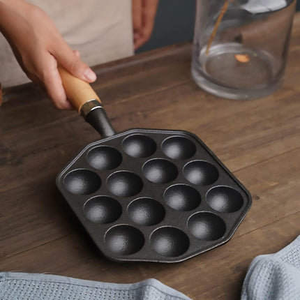 Takoyaki Pan 14 Holes Meatball Baking Tray Non Stick Mold For Household Stove
