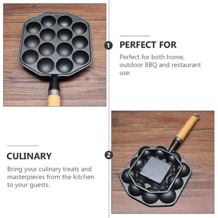 Takoyaki Pan 14 Holes Meatball Baking Tray Non Stick Mold For Household Stove