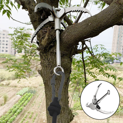 Outdoor Folding Grappling Hook Stainless Steel Claw Tool for Camping and Hiking