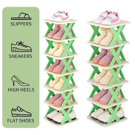 6/7 Tier Shoe Rack Space Saving Small Shoe Cabinet Storage Shelf Organizer