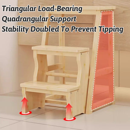 Folding Library Ladder Chair 3 Step Stool Durable for Home Kitchen Daily Use