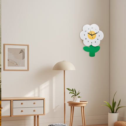 Flower Shape Wall Clock for Kitchen Living Room Bedroom Wall Decor Gift