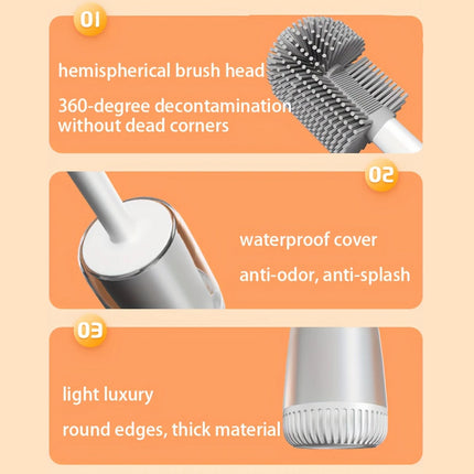 Silicone Toilet Brush Bathroom Cleaning Tool Household Toilet Brush Holder Set