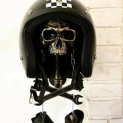 Motorbike Helmet Holder Wall Mount Helmet Rack Helmet Stand Skull Head Holder