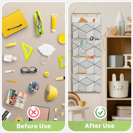 2PCS Multi Layer Wall Mounted Hanging Closet Storage Bag Wardrobe Organizer
